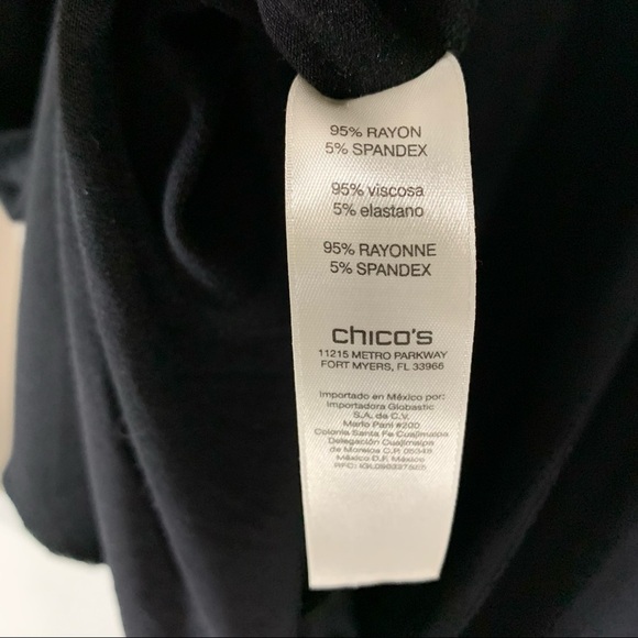 2/$35 Chicos Black Knit Handkerchief Hem Dress - Picture 6 of 9